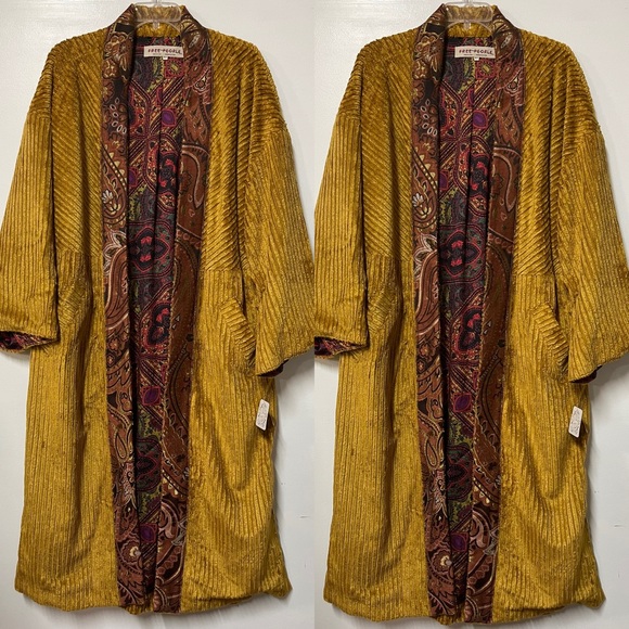 Free People Gold Delphine Coat Size XS/S - Picture 2 of 5